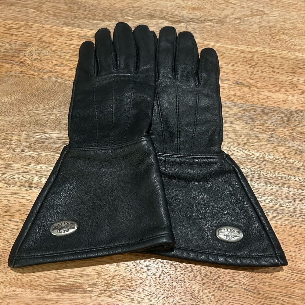 Harley-Davidson Black Leather Gloves SMALL LIKE NEW!